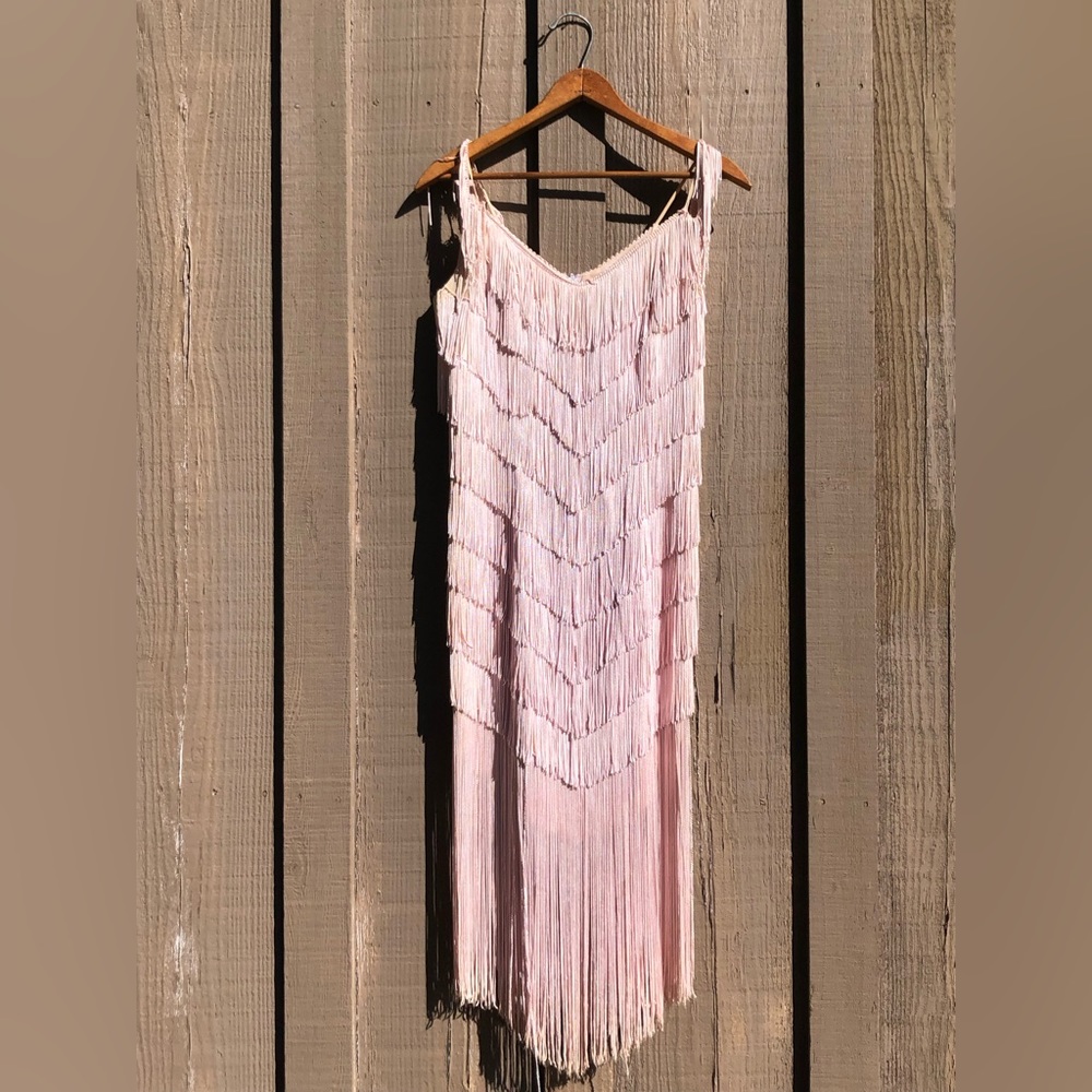 TD4 by Eletra Pink Vintage Fringe Flapper Dress — Size 5/6 (very small)